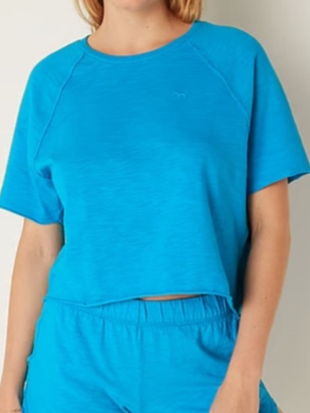 PINK Victoria’s Secret | Summer Lounge blue crop logo top size xs